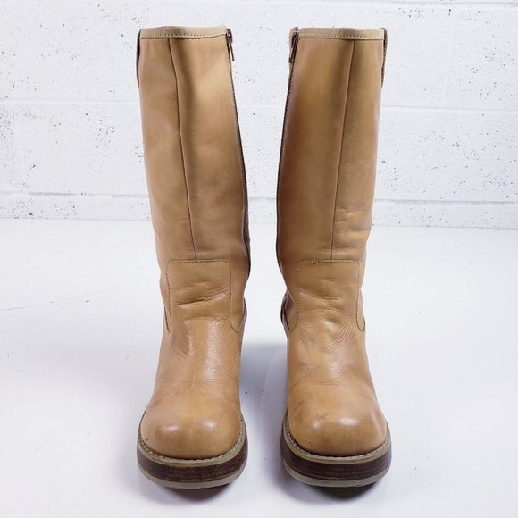 Candies Vintage Y2K 90s Chunky Heel Platform Camel Banana Suede Leather Size 9 - Picture 3 of 11